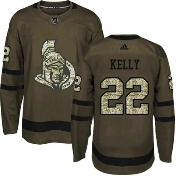 Mens Adidas Ottawa Senators 22 Chris Kelly Premier Green Salute to Service NHL Jersey