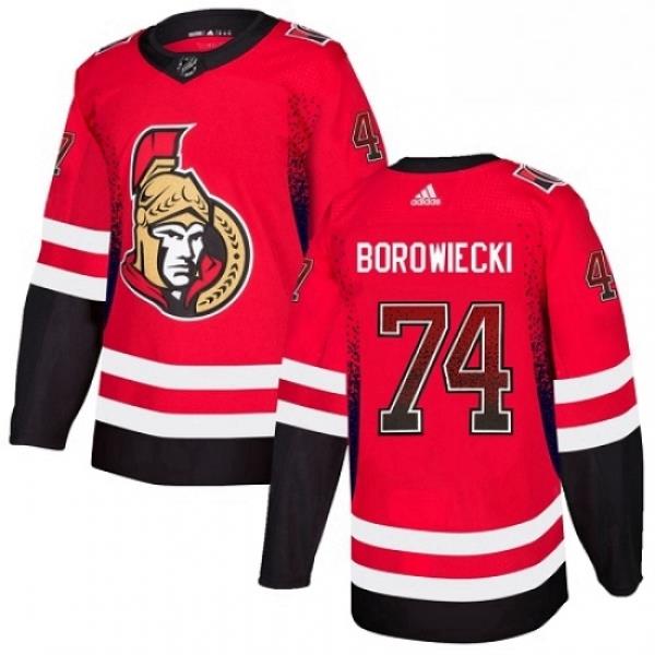 Mens Adidas Ottawa Senators 74 Mark Borowiecki Authentic Red Drift Fashion NHL Jersey