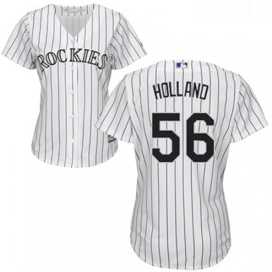 Womens Majestic Colorado Rockies 56 Greg Holland Authentic White Home Cool Base MLB Jersey