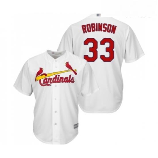 Mens St Louis Cardinals 33 Drew Robinson Replica White Home Cool Base Baseball Jersey