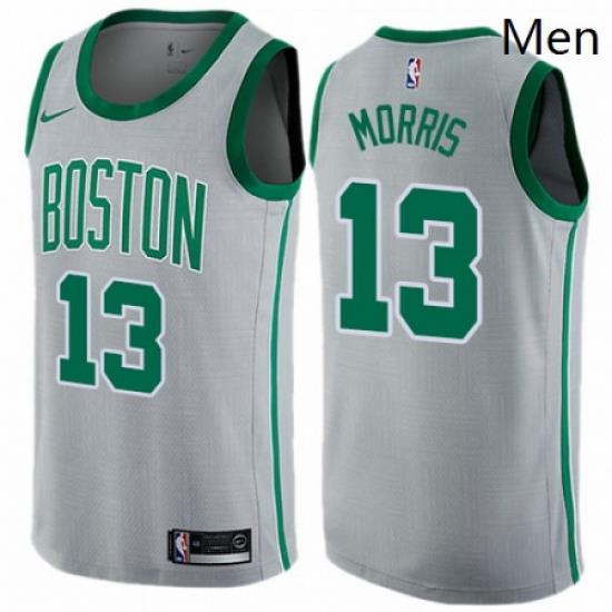 Mens Nike Boston Celtics 13 Marcus Morris Swingman Gray NBA Jersey City Edition