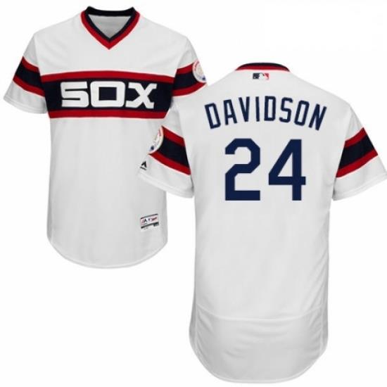 Mens Majestic Chicago White Sox 24 Matt Davidson White Alternate Flex Base Authentic Collection MLB Jersey