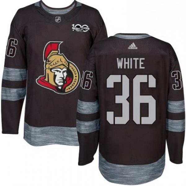 Mens Adidas Ottawa Senators 36 Colin White Black 1917 2017 100th Anniversary Stitched NHL Jersey