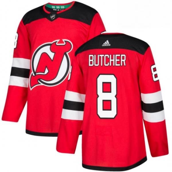 Mens Adidas New Jersey Devils 8 Will Butcher Authentic Red Home NHL Jersey