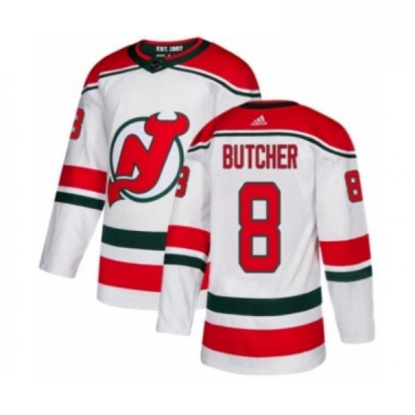 Mens Adidas New Jersey Devils 8 Will Butcher Authentic White Alternate NHL Jersey