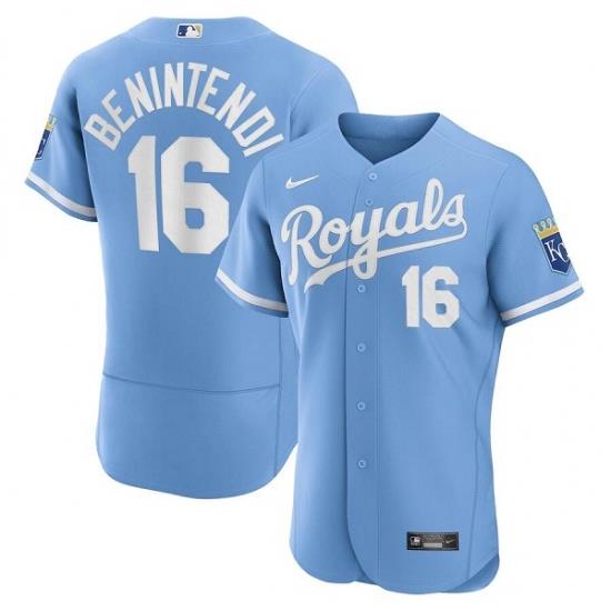 Men Kansas City Royals 16 AndreW Benintendi Light Blue Flex Base Stitched Jersey