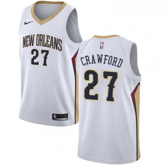 Womens Nike New Orleans Pelicans 27 Jordan Crawford Authentic White Home NBA Jersey Association Edition