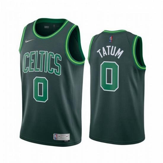 Men Boston Celtics 0 Jayson Tatum Green NBA Swingman 2020 21 Earned Edition Jersey