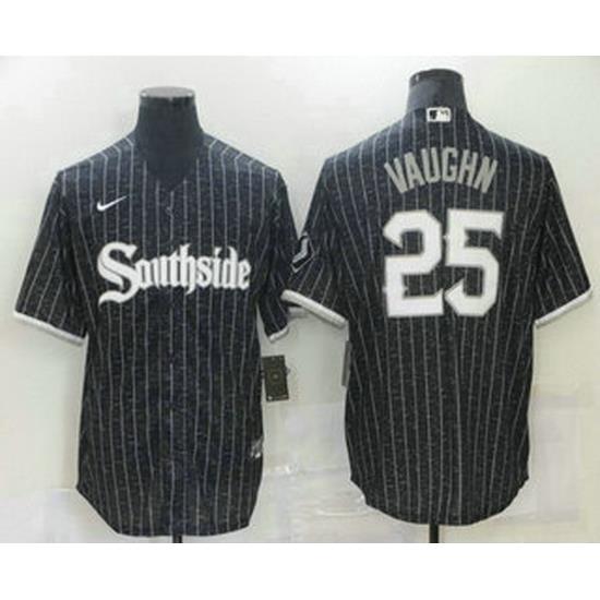 Men Chicago White Sox 25 Sam Abbott Black 2021 City Connect Stitched MLB Cool Base Nike Jersey