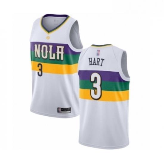 Womens New Orleans Pelicans 3 Josh Hart Swingman White Basketball Jersey City Edition