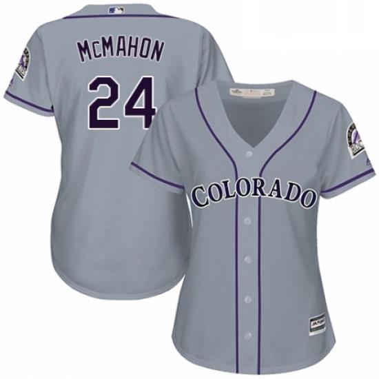 Womens Majestic Colorado Rockies 24 Ryan McMahon Authentic Grey Road Cool Base MLB Jersey