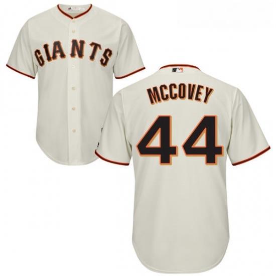 Youth Majestic San Francisco Giants 44 Willie McCovey Replica Cream Home Cool Base MLB Jersey