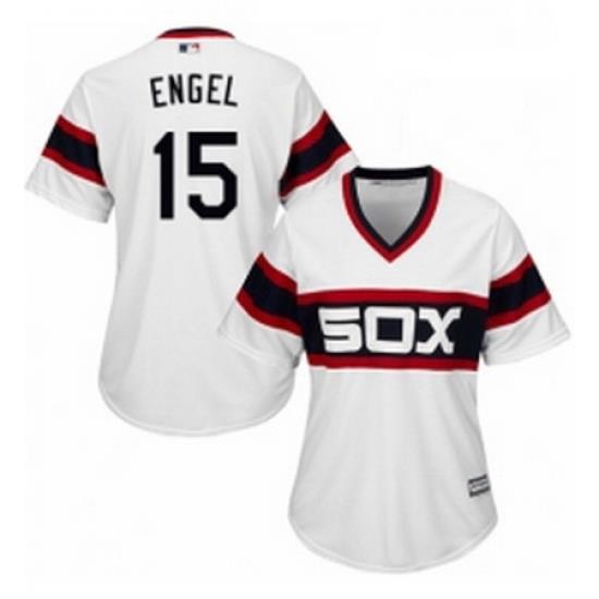 Womens Majestic Chicago White Sox 15 Adam Engel Replica White 2013 Alternate Home Cool Base MLB Jersey