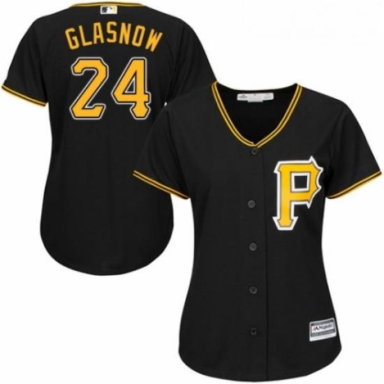 Womens Majestic Pittsburgh Pirates 24 Tyler Glasnow Authentic Black Alternate Cool Base MLB Jersey