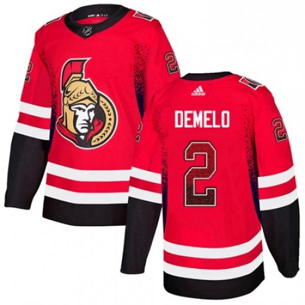 Mens Adidas Ottawa Senators 2 Dylan DeMelo Authentic Red Drift Fashion NHL Jersey