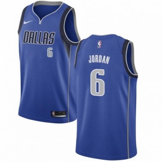 Mens Nike Dallas Mavericks 6 DeAndre Jordan Swingman Royal Blue NBA Jersey Icon Edition