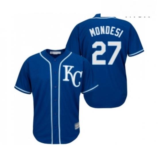 Mens Kansas City Royals 27 Raul Mondesi Replica Blue Alternate 2 Cool Base Baseball Jersey