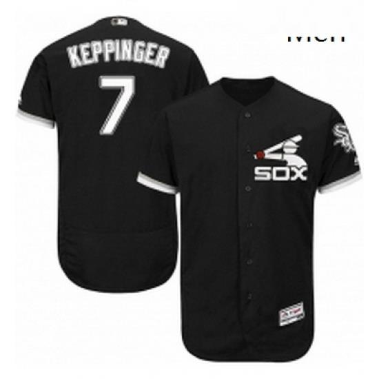 Mens Majestic Chicago White Sox 7 Jeff Keppinger Authentic Black Alternate Home Cool Base MLB Jersey