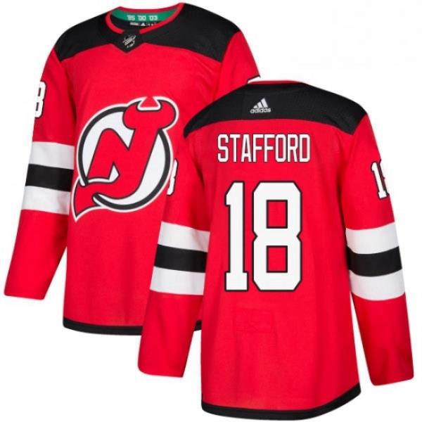 Mens Adidas New Jersey Devils 18 Drew Stafford Premier Red Home NHL Jersey