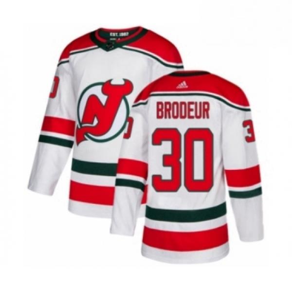 Mens Adidas New Jersey Devils 30 Martin Brodeur Premier White Alternate NHL Jersey