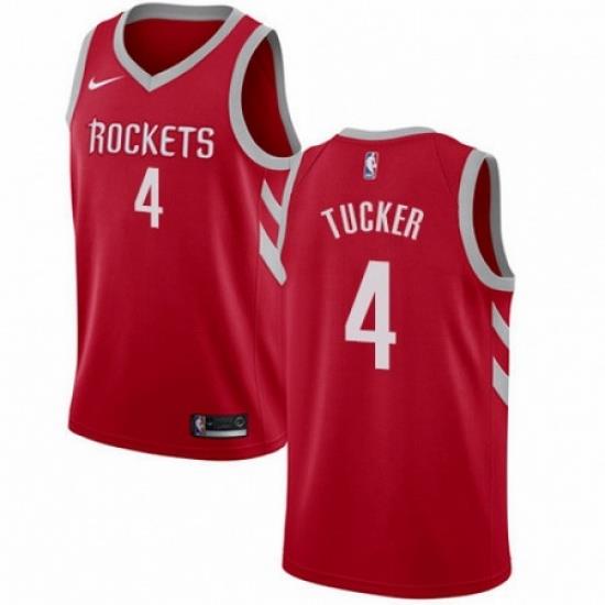 Mens Nike Houston Rockets 4 PJ Tucker Red NBA Swingman Icon Edition Jersey