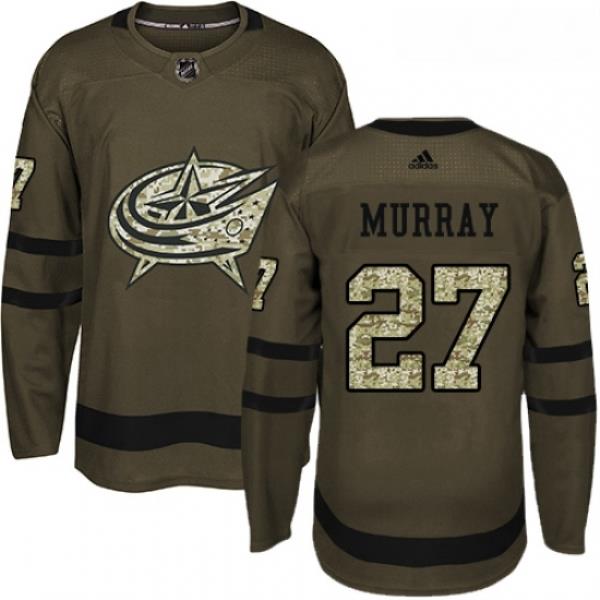 Youth Adidas Columbus Blue Jackets 27 Ryan Murray Authentic Green Salute to Service NHL Jersey