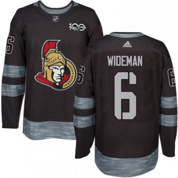 Mens Adidas Ottawa Senators 6 Chris Wideman Authentic Black 1917 2017 100th Anniversary NHL Jersey