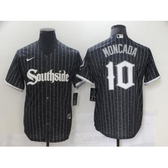 Men's Nike Chicago White Sox #10 Yoan Moncada Black Alternate Jersey