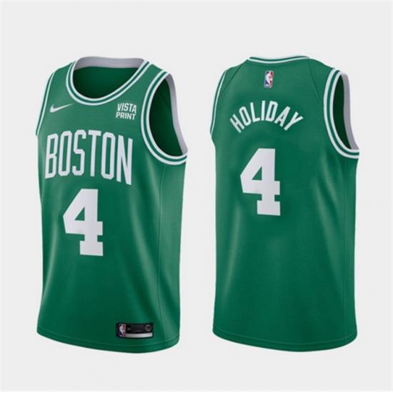 Men Boston Celtics 4 Jrue Holiday Green 2023 Icon Edition Stitched Basketball Jersey