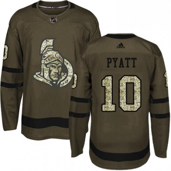 Mens Adidas Ottawa Senators 10 Tom Pyatt Premier Green Salute to Service NHL Jersey