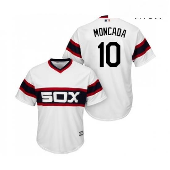 Mens Majestic Chicago White Sox 10 Yoan Moncada Replica White 2013 Alternate Home Cool Base MLB Jerseys