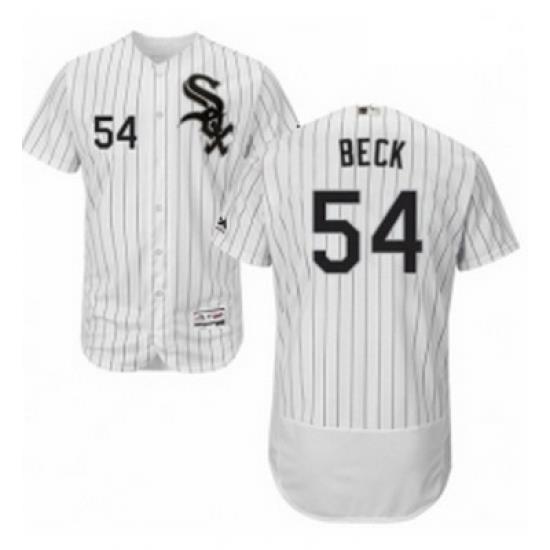 Mens Majestic Chicago White Sox 54 Chris Beck White Home Flex Base Authentic Collection MLB Jersey