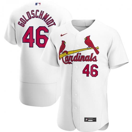 Men St  Louis St.Louis Cardinals 46 Paul Goldschmidt Men Nike White Home 2020 Flex Base Player MLB Jersey