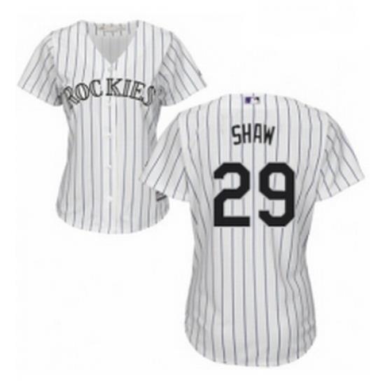 Womens Majestic Colorado Rockies 29 Bryan Shaw Authentic White Home Cool Base MLB Jersey