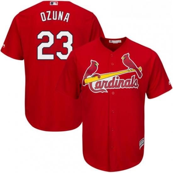 Youth Majestic St Louis Cardinals 23 Marcell Ozuna Replica Red Alternate Cool Base MLB Jersey