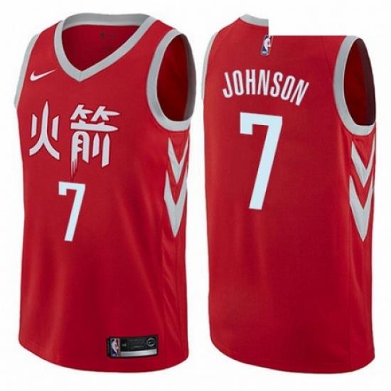 Mens Nike Houston Rockets 7 Joe Johnson Swingman Red NBA Jersey City Edition