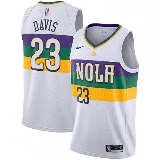 Womens Nike New Orleans Pelicans 23 Anthony Davis Swingman White NBA Jersey City Edition