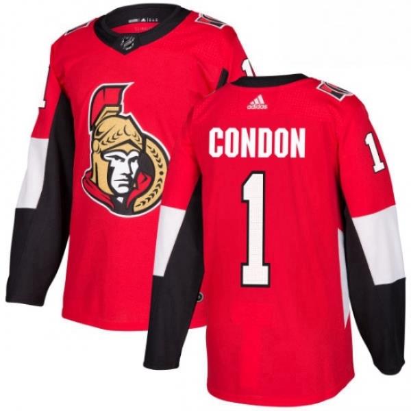 Mens Adidas Ottawa Senators 1 Mike Condon Authentic Red Home NHL Jersey