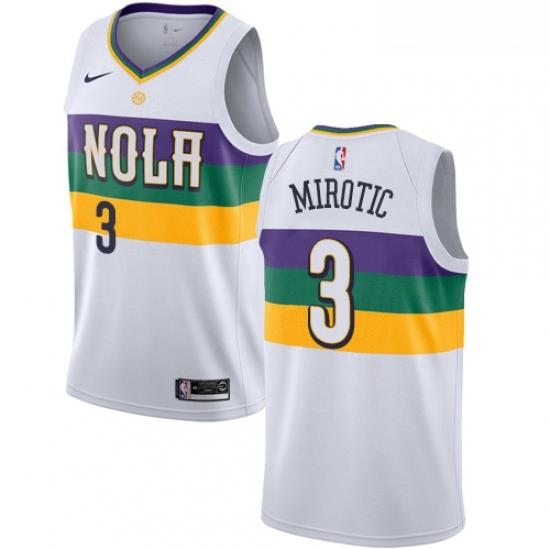 Womens Nike New Orleans Pelicans 3 Nikola Mirotic Swingman White NBA Jersey City Edition