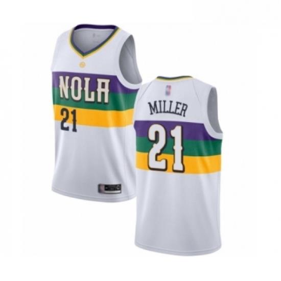 Womens New Orleans Pelicans 21 Darius Miller Swingman White Basketball Jersey City Edition