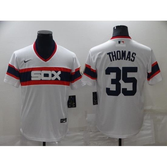 Men Chicago White Sox 35 Frank Thomas ThroWback Cool Base Stitched Jerse