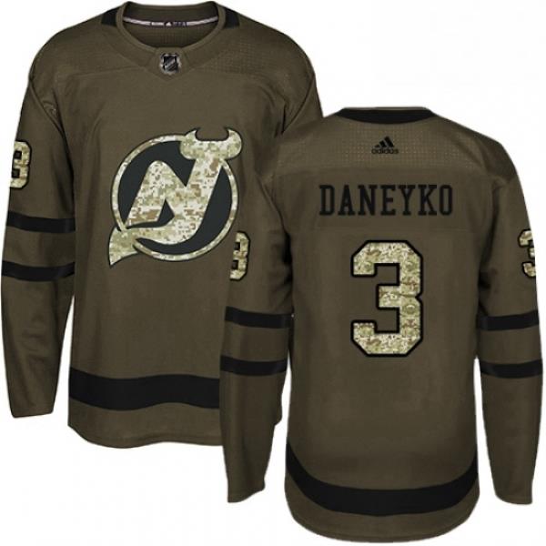 Mens Adidas New Jersey Devils 3 Ken Daneyko Authentic Green Salute to Service NHL Jersey