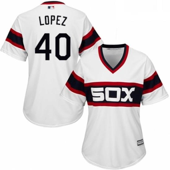 Womens Majestic Chicago White Sox 40 Reynaldo Lopez Replica White 2013 Alternate Home Cool Base MLB Jersey