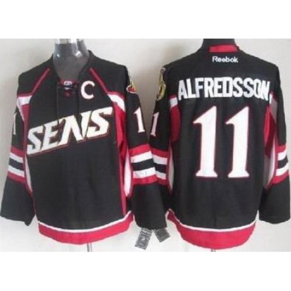 Ottawa Senators 11 Daniel Alfredsson Black NHL Jerseys