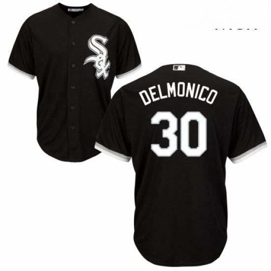 Mens Majestic Chicago White Sox 30 Nicky Delmonico Replica Black Alternate Home Cool Base MLB Jersey