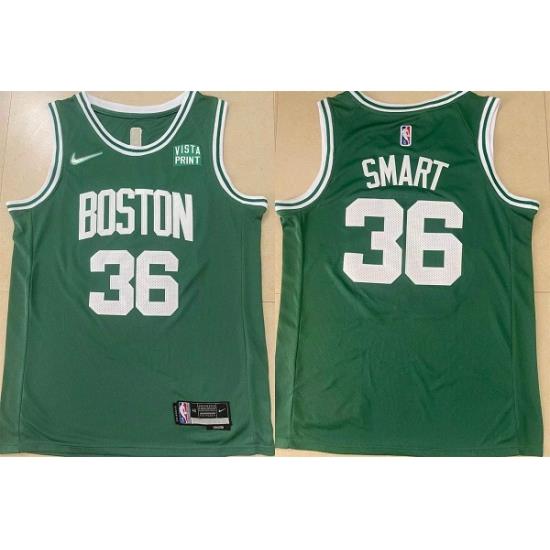 Men Boston Celtics 36 Marcus Smart Green Stitched Basketball Jersey