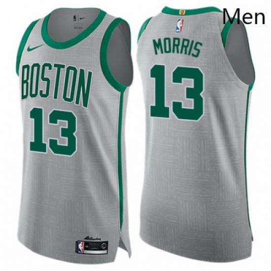 Mens Nike Boston Celtics 13 Marcus Morris Authentic Gray NBA Jersey City Edition