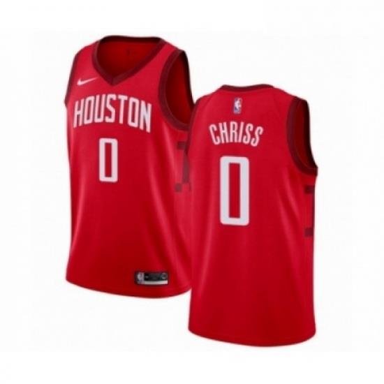 Mens Nike Houston Rockets 0 Marquese Chriss Red Swingman Jersey Earned Edition