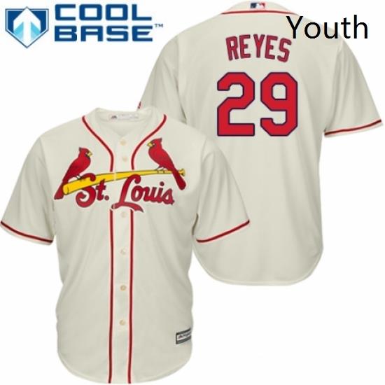 Youth Majestic St Louis Cardinals 29 lex Reyes Authentic Cream Alternate Cool Base MLB Jersey