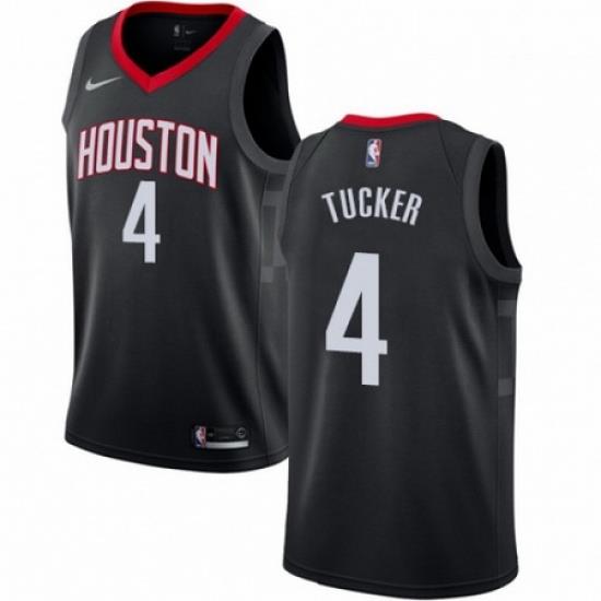 Mens Nike Houston Rockets 4 PJ Tucker Swingman Black Alternate NBA Jersey Statement Edition